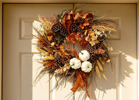Door Wreaths - seasonal artificial flowers and foliage