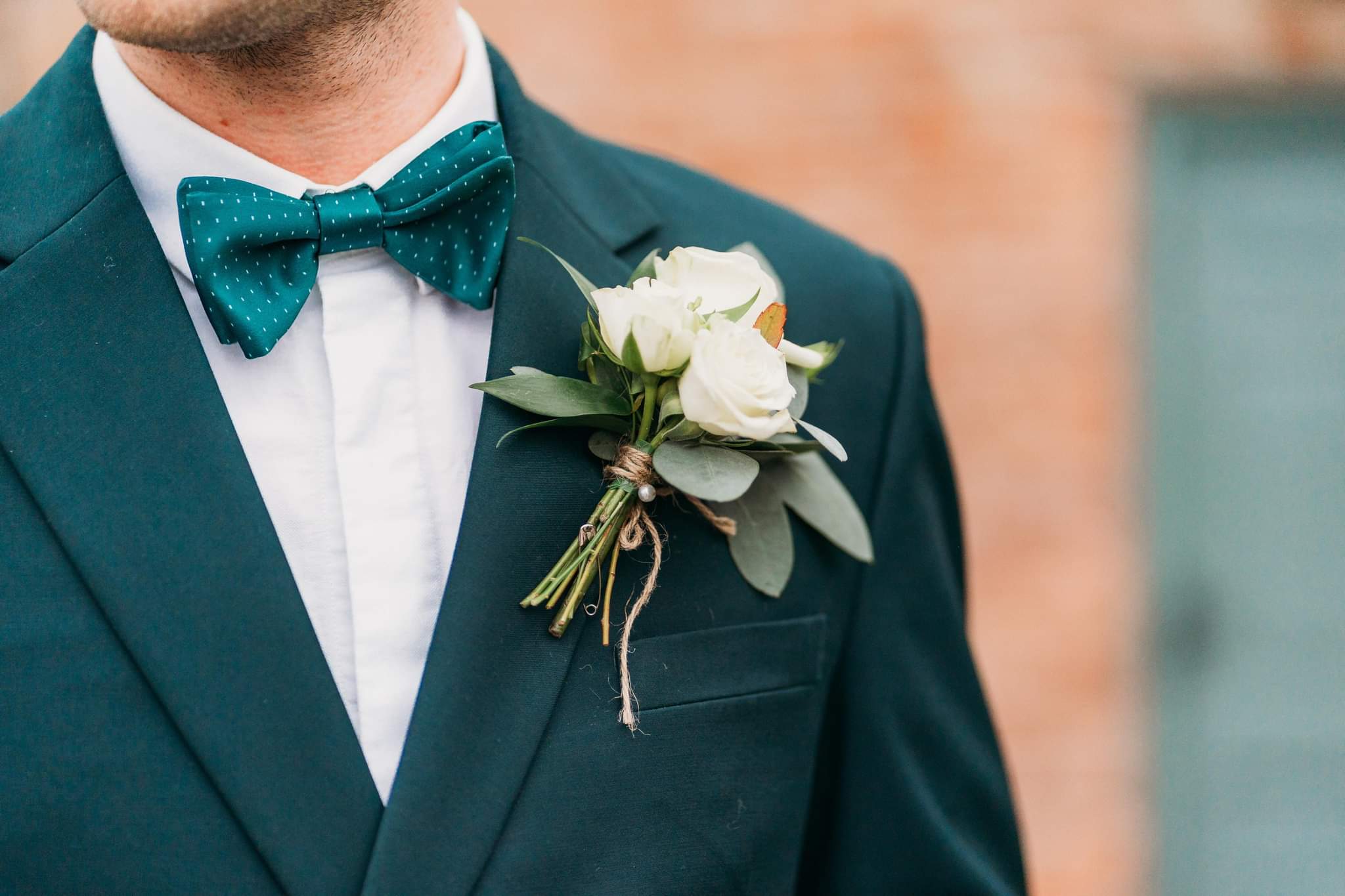 Mens white buttonhole