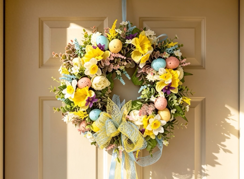 Door Wreaths - seasonal artificial flowers and foliage