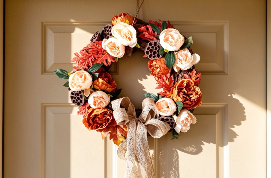 Door Wreaths - seasonal artificial flowers and foliage