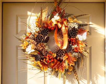 Door Wreaths - seasonal artificial flowers and foliage
