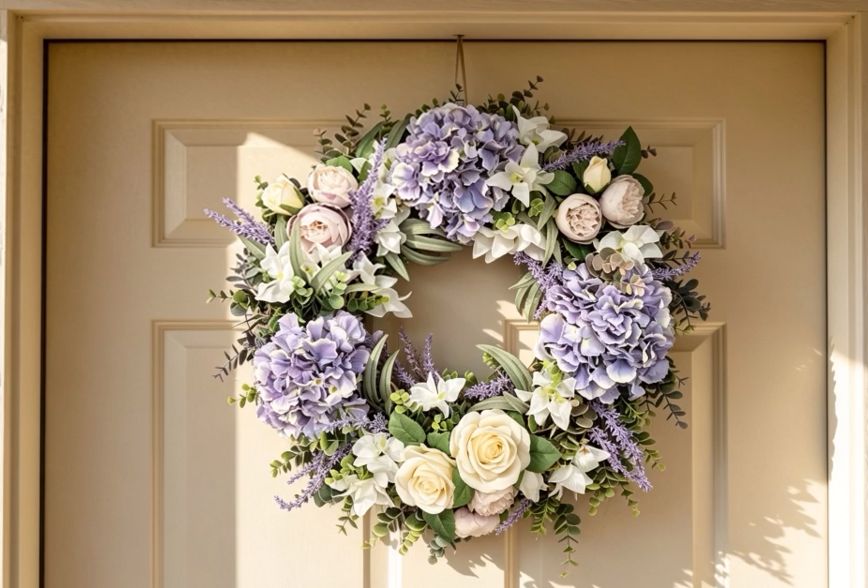 Door Wreaths - seasonal artificial flowers and foliage