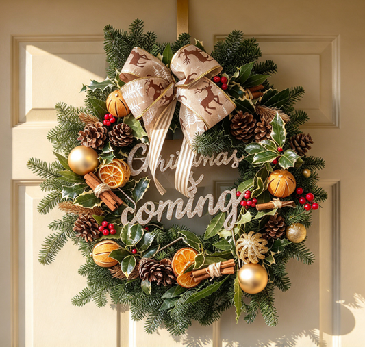 Fresh Christmas Door Wreath