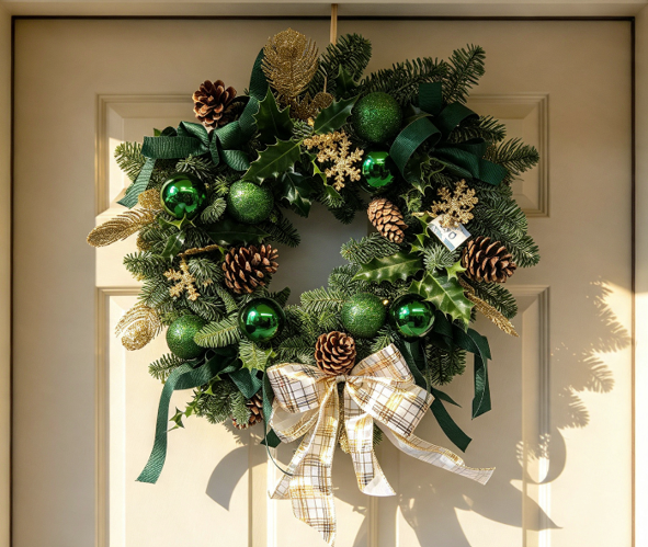 Fresh Christmas Door Wreath