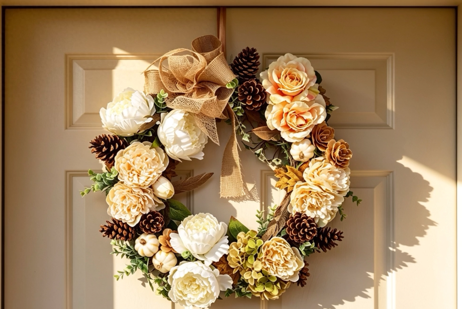 Door Wreaths - seasonal artificial flowers and foliage