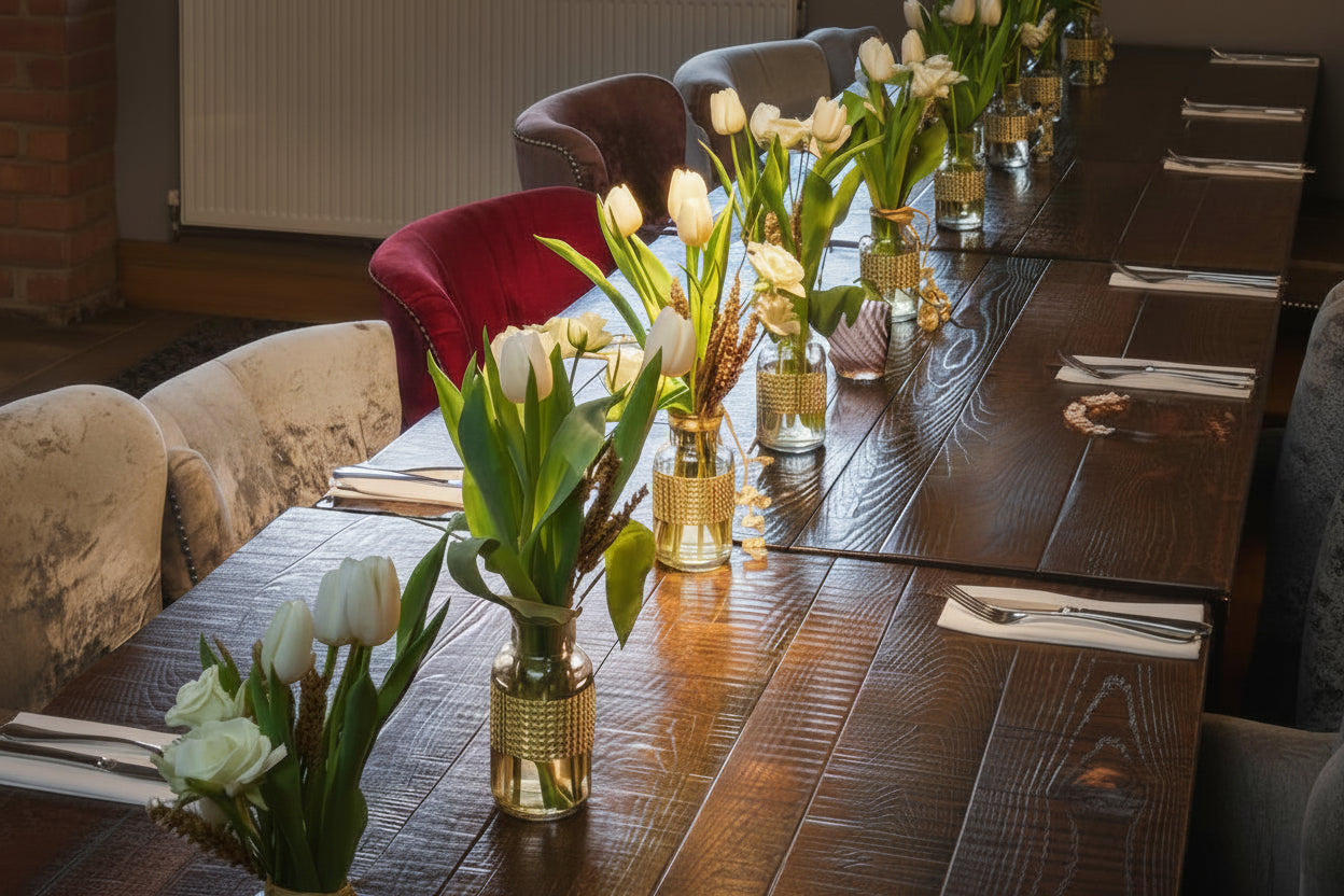 Set of 10 fresh table arrangements (vases & local delivery included)