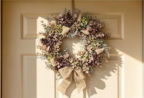 Door Wreaths - seasonal artificial flowers and foliage